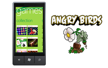 Angry Birds y Plants vs Zombie en Windows Phone 7