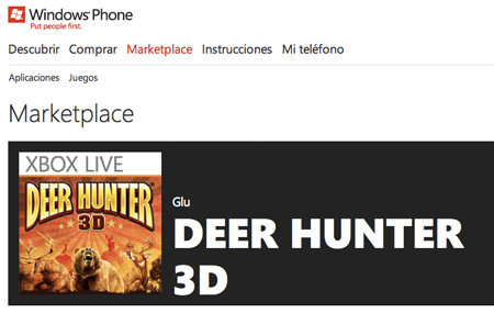 Windows Phone Marketplace en línea
