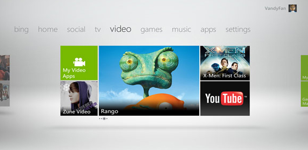 Dashboard en Xbox 360 el 6 de diciembre