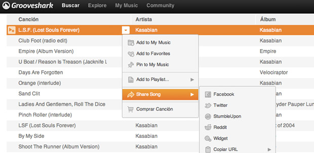 Grooveshark es más social