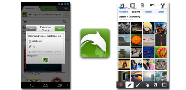 Evernote y Skitch en Dolphin browser