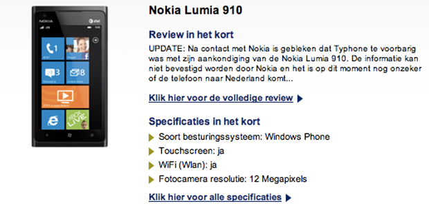 Nokia Lumia 910 con 12 Mpixeles
