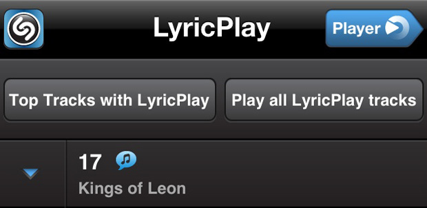 Shazam Player para iPhone
