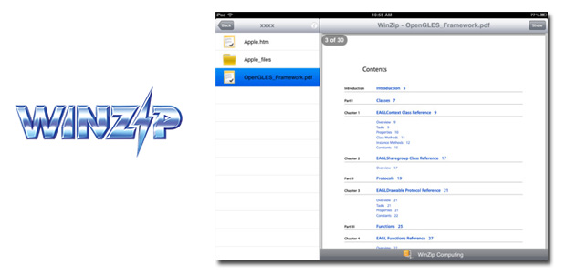 WinZip disponible para iPhone o iPad