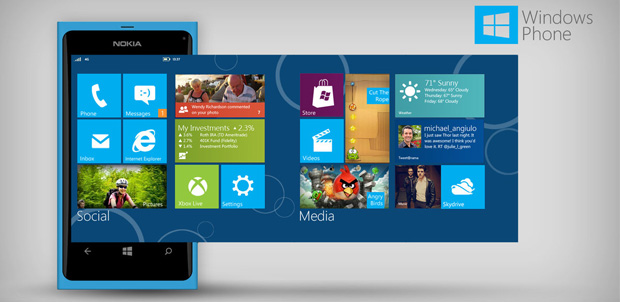 Concepto de smartphone con Windows 8