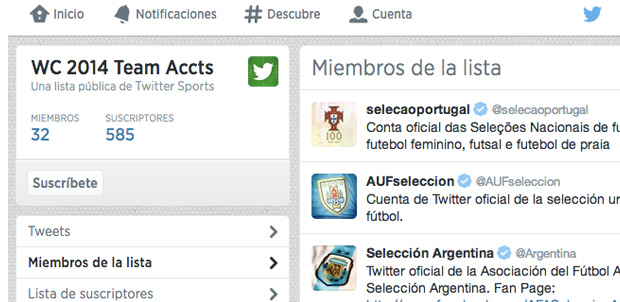 Twitter con la cobertura para #Mundial2014