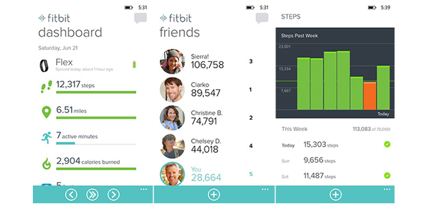 Fitbit lanza su aplicación para Windows Phone