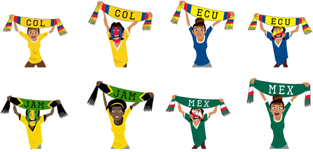 Los Stickers de Facebook para la Copa América