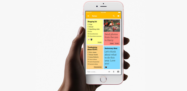 Escribe notas en iPhone o iPad con Google Keep