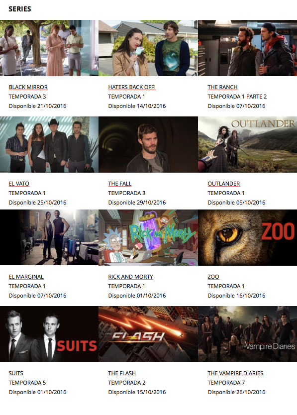 netflix series octubre 2016