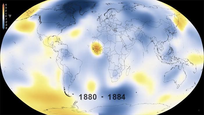 Calentamiento global 1880 vs 2015