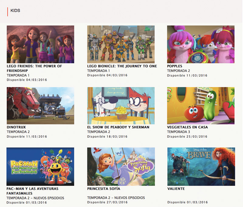 Kids 2016 Netflix marzo