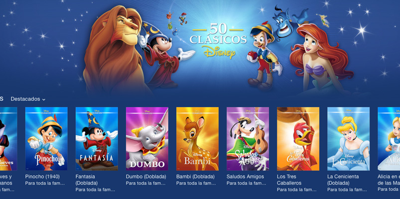 50 Clásicos Disney disponibles en iTunes y Google Play