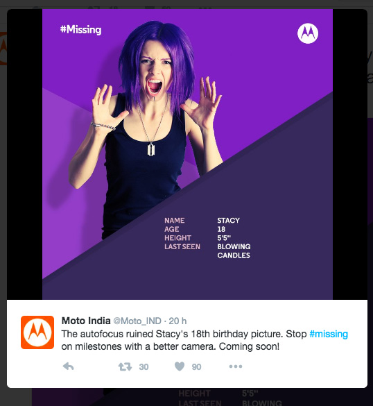 Moto #Missing Camara