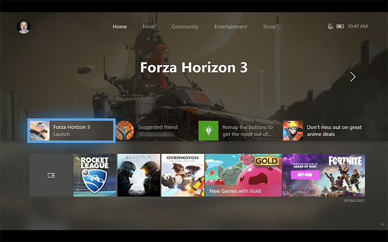 Xbox One personalizar interfaz