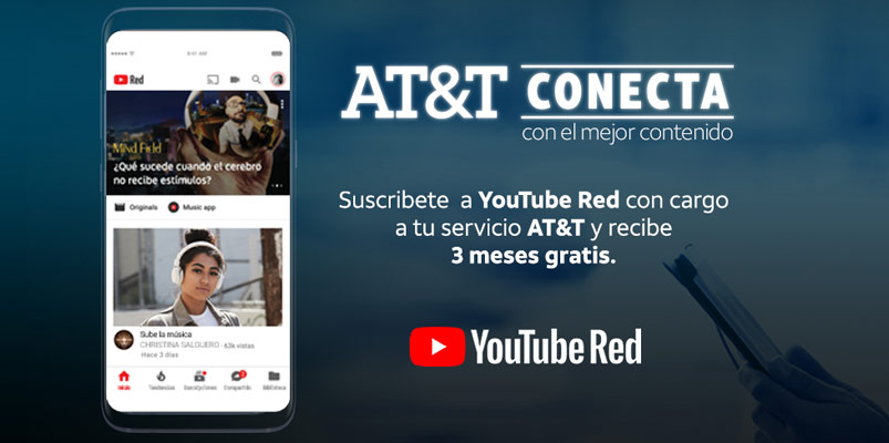 AT&T Conecta permite disfrutar de YouTube Red y de la NBA