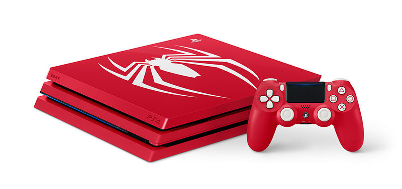 PS4 Pro Edicion Limitada de Marvels Spider-Man acostada