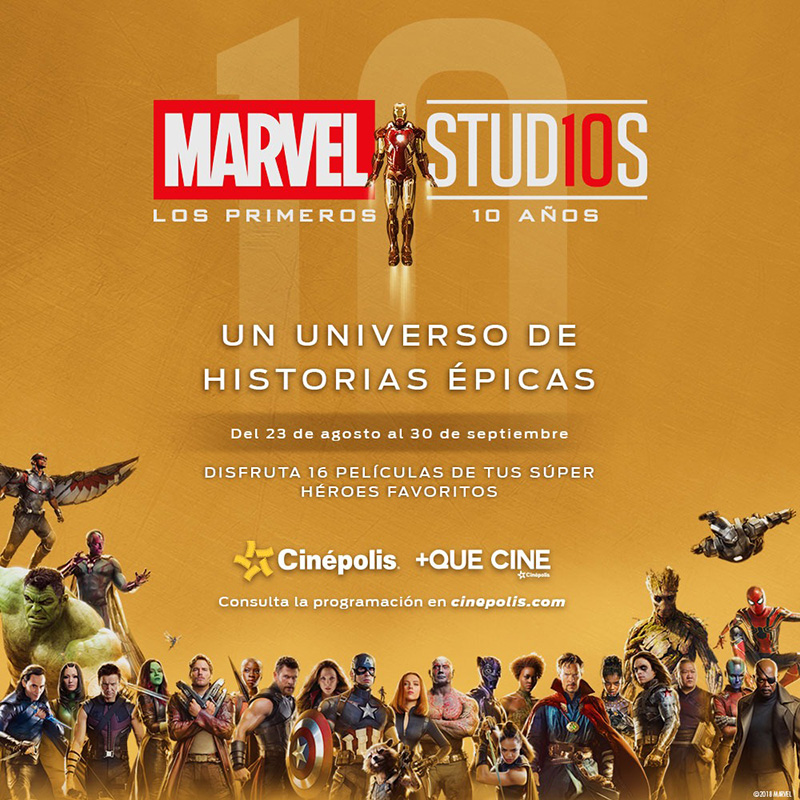 Cinépolis 10 años de Marvel Studios peliculas