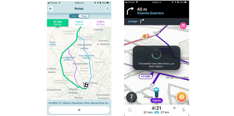 Waze rutas alternas