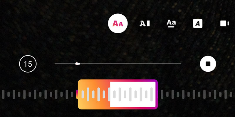Ajustar letras canciones Instagram Stories