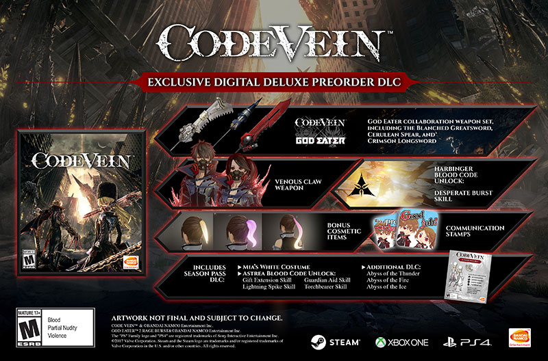 Code Vein Digital Deluxe Edition contenido