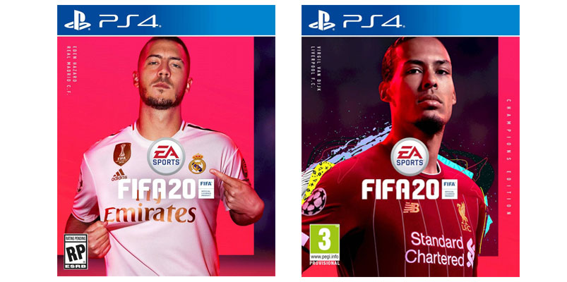 Eden Hazard y Virgil van Dijk están en la portada de FIFA 20