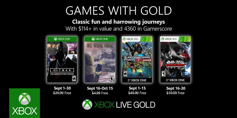 Listos los Games with Gold de septiembre 2019