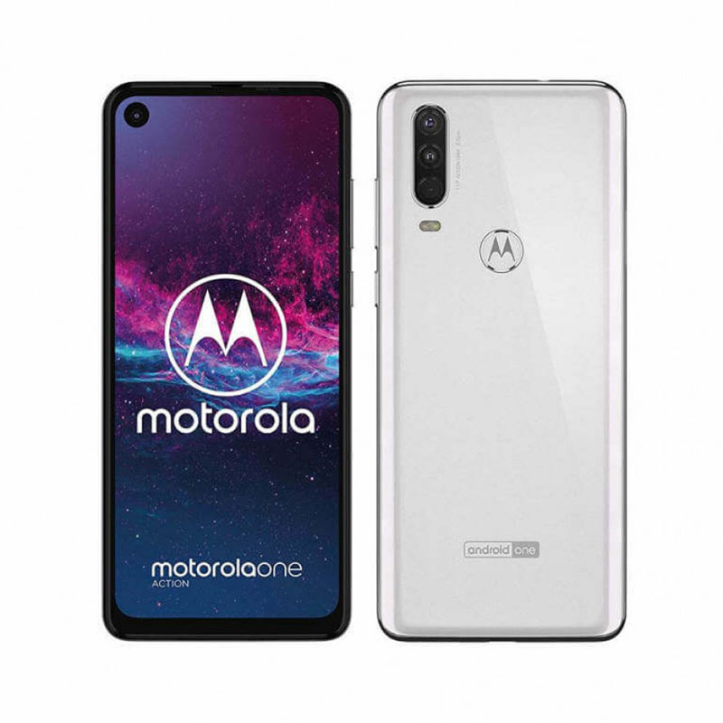 Motorola OneAction filtrado blanco frente