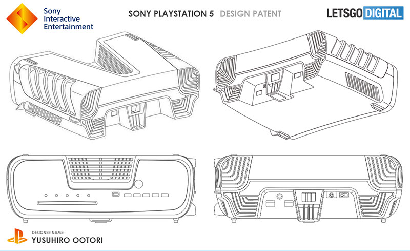 PlayStation 5 diseño patente lados
