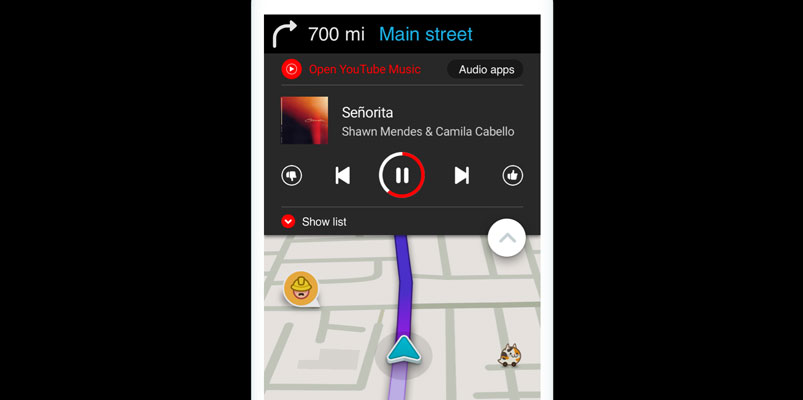 YouTube Music Waze