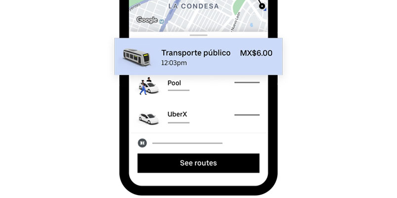 Uber nuevas opciones Transporte Mexico