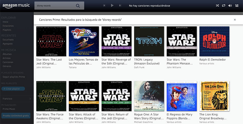 Amazon Music Disney canciones