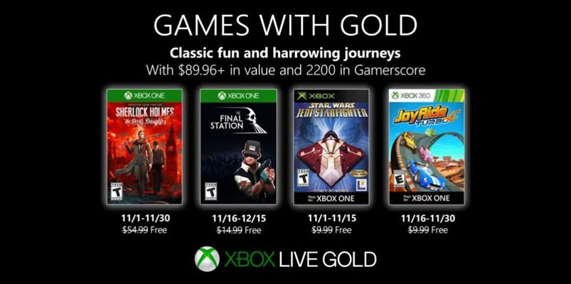 Xbox presenta los Games with Gold de noviembre 2019