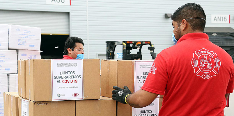 KIA Motors Mexico caretas COVID-19