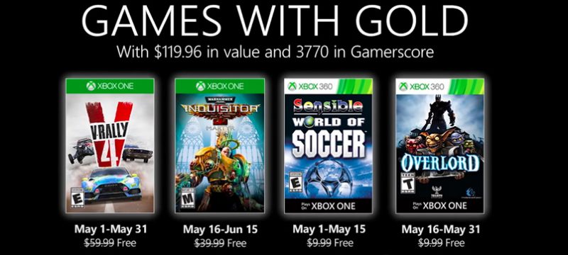 Games with Gold mayo 2020