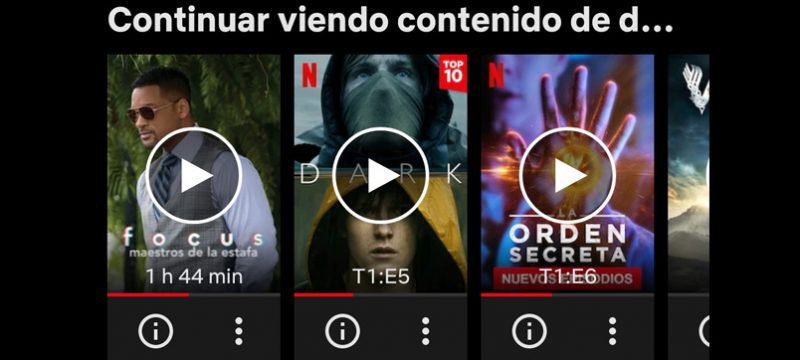 Continuar viendo Netflix Quitar