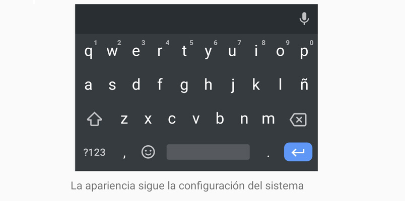 El modo noche automático llega al teclado de Google en Android