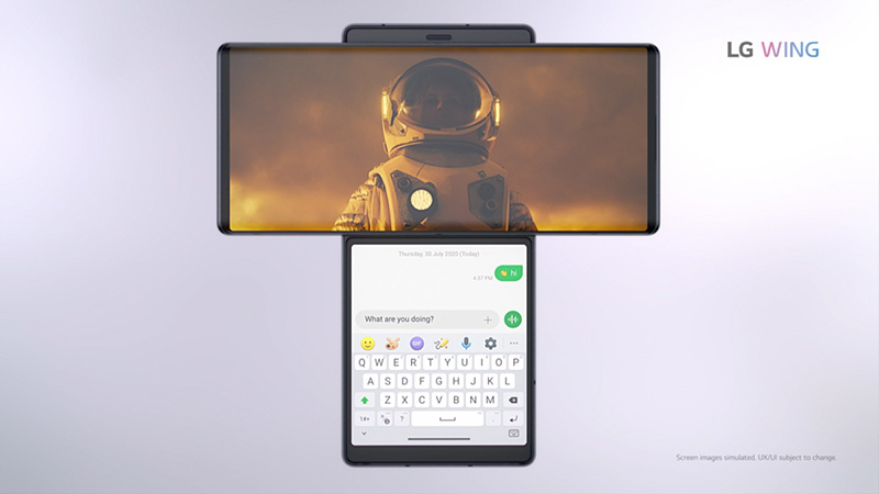 LG Wing video chat
