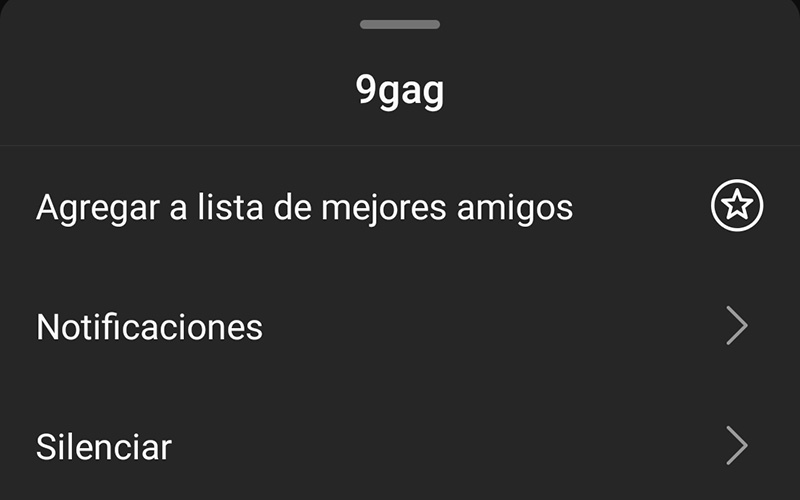 Silenciar Cuenta Instagram