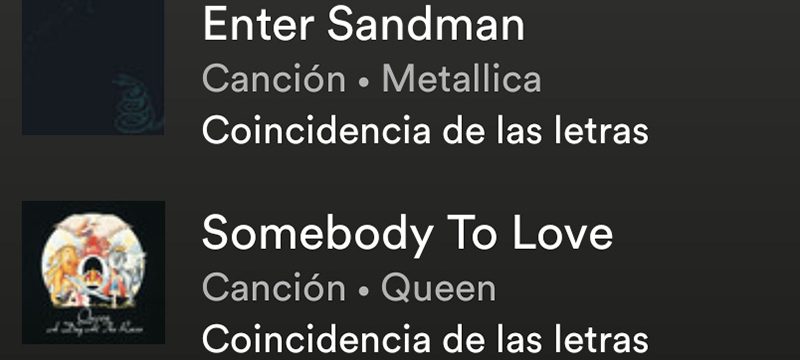 Busca canciones por letra Spotify