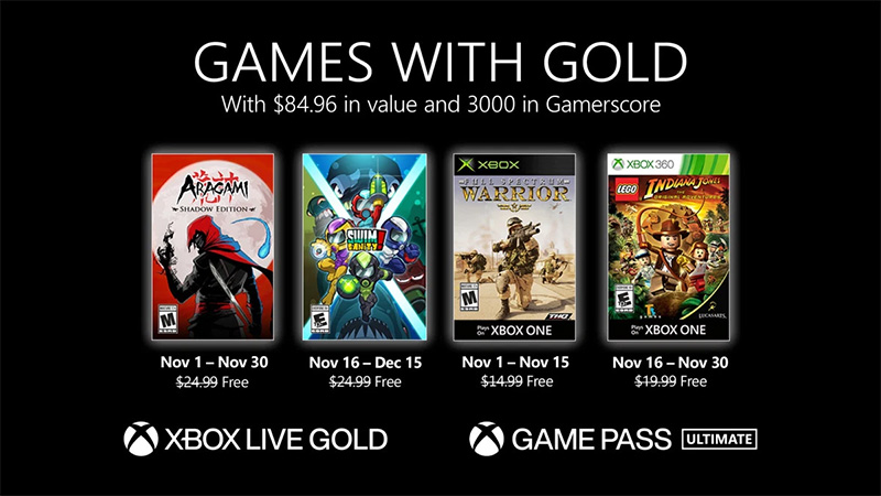 Checa los cuatro Games with Gold para noviembre de 2020