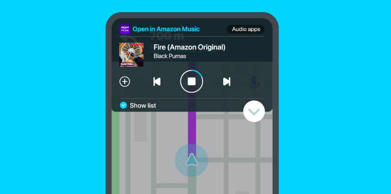 Escucha tus playlists de Amazon Music mientras conduces con Waze