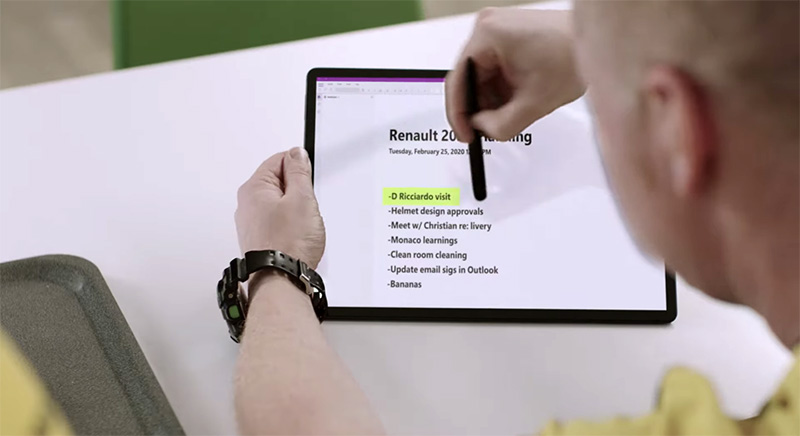 Microsoft Surface Renault DP World F1 Team
