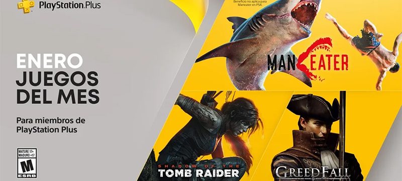 PS Plus Maneater y Shadow of the Tomb Raider