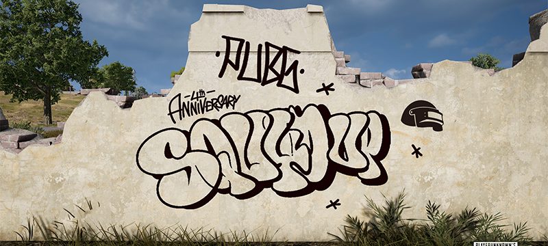 graffiti PUBG 4 aniversario