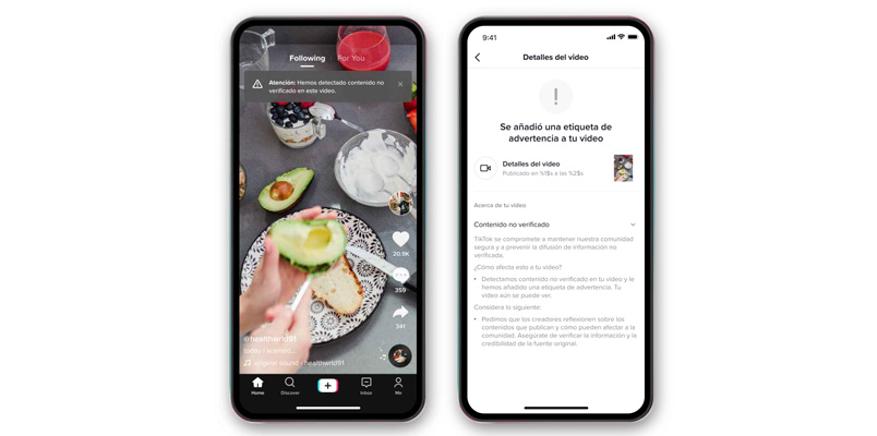 TikTok evita el contenido falso