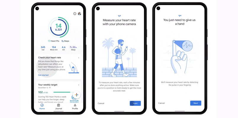 Rastreadores Frecuencia cardiaca Google Fit