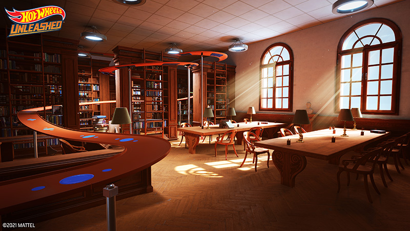 Hot Wheels Unleashed Campus Universitario biblioteca pista