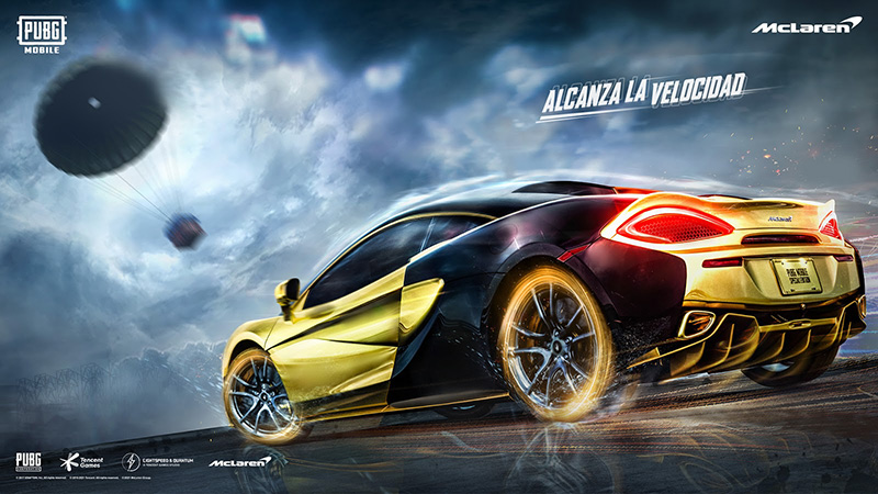 PUBG Mobile McLaren 570S Coupe Dorado