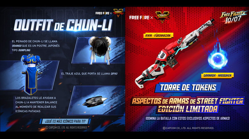 Free Fire x Street Fighter V contenido